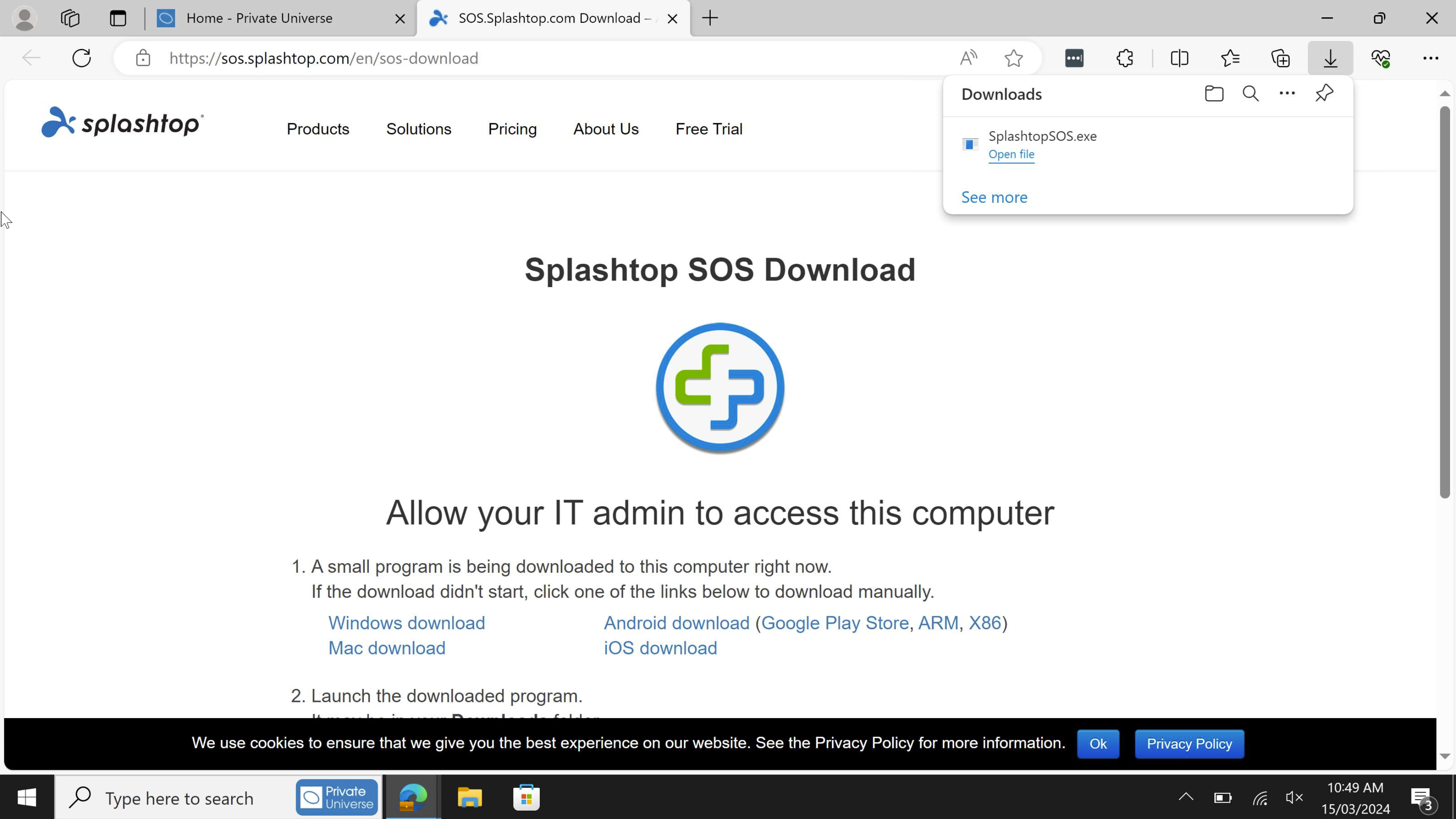 Splashtop Step 1