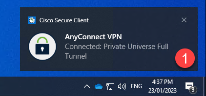 Secure Client Connection Message